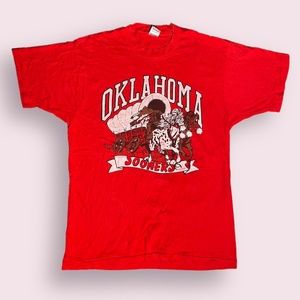 Vintage 1989 Oklahoma Sooners Red Single Stitch Fruit of the Loom T-Shirt